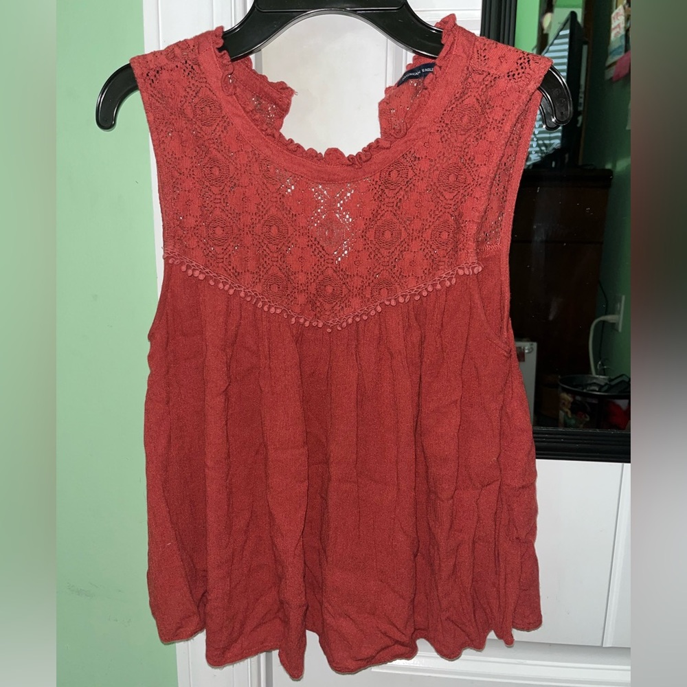 American Eagle Burgundy Tank Top